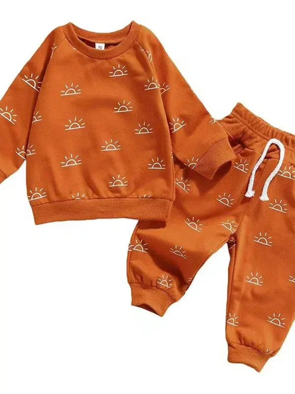 High Quality Solid Color Baby Boy Clothing Girls Sweatshirt Hoodie and Pants