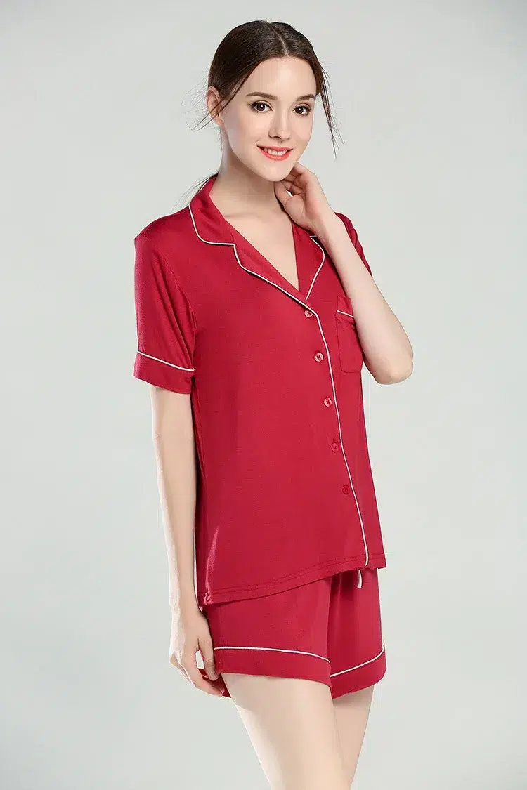 Short Sleeve Shorts Pajama Set Shirt (1)