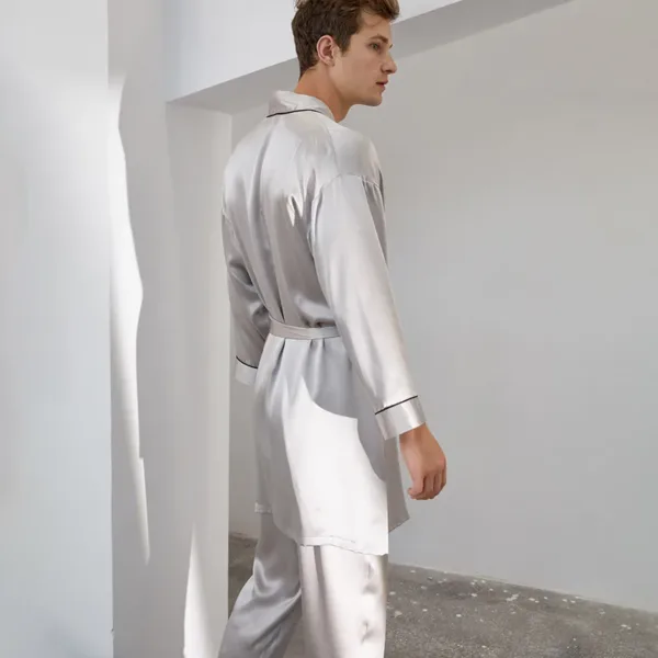 Men's Silk Nightgown Trousers Set (2)