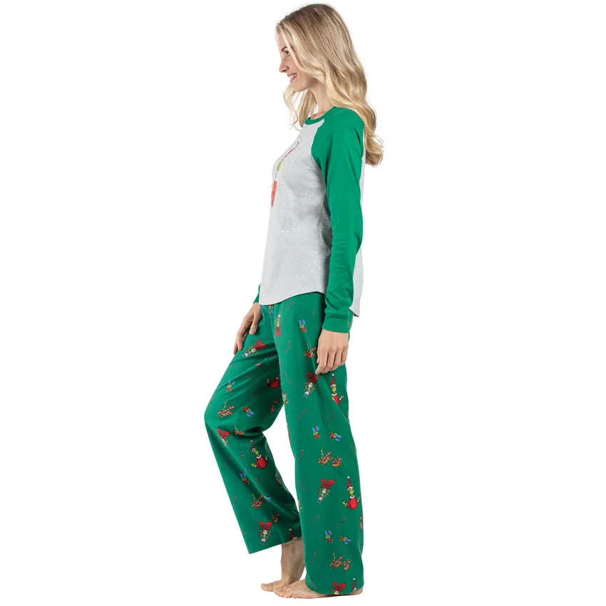 Long sleeve grinch pajamas women