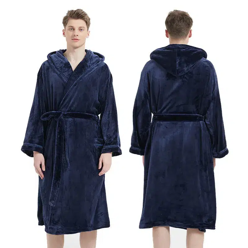 long sleeve mens towelling bathrobe