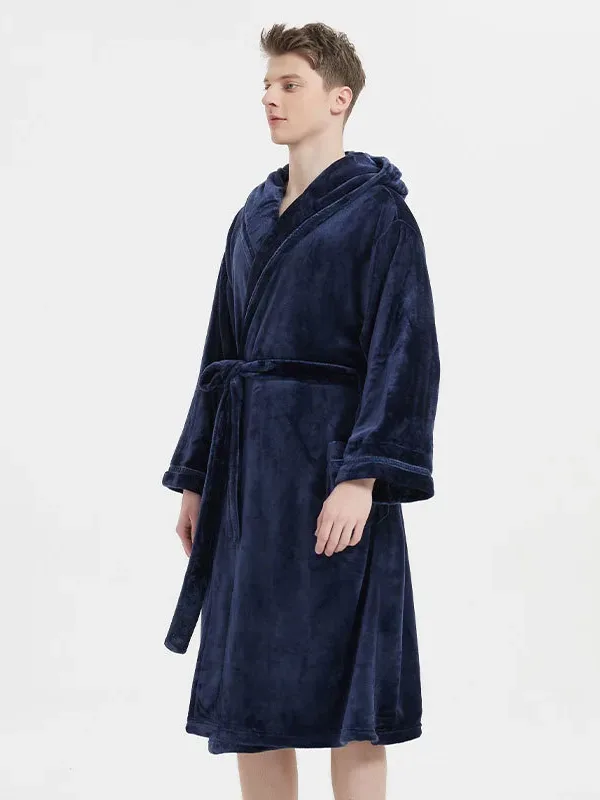 long sleeve mens towelling dressing gown