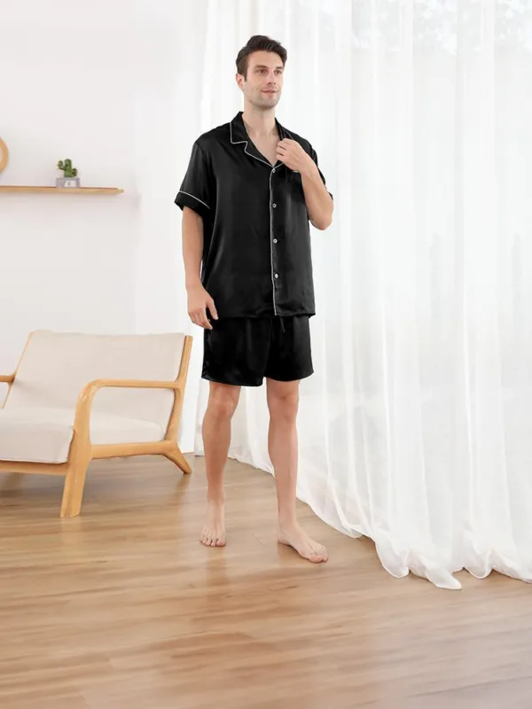 silk pajamas black