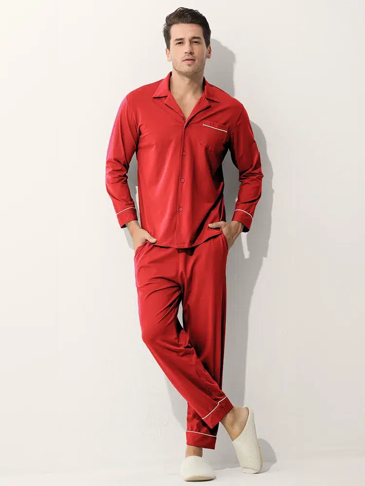 red mens pyjamas