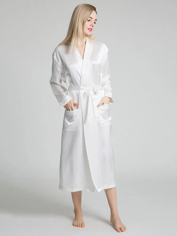 white silk robe